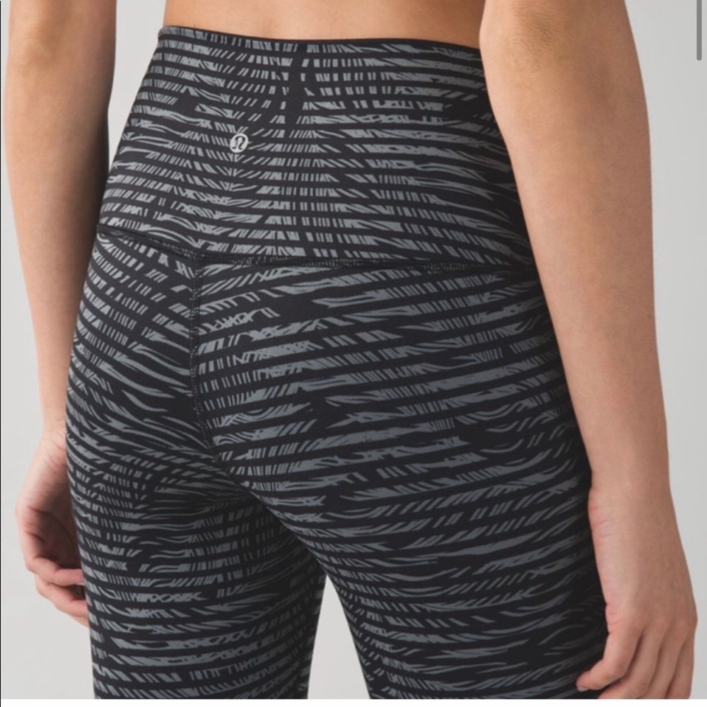 Lululemon Wunder Under Crop High Rise II Palm Roll Down Luon Stripe Play Slate